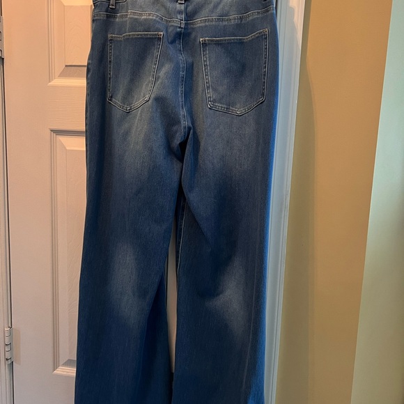 HALARA Women's Wide Leg Jeans in Medium Blue sz 12 - Picture 2 of 5